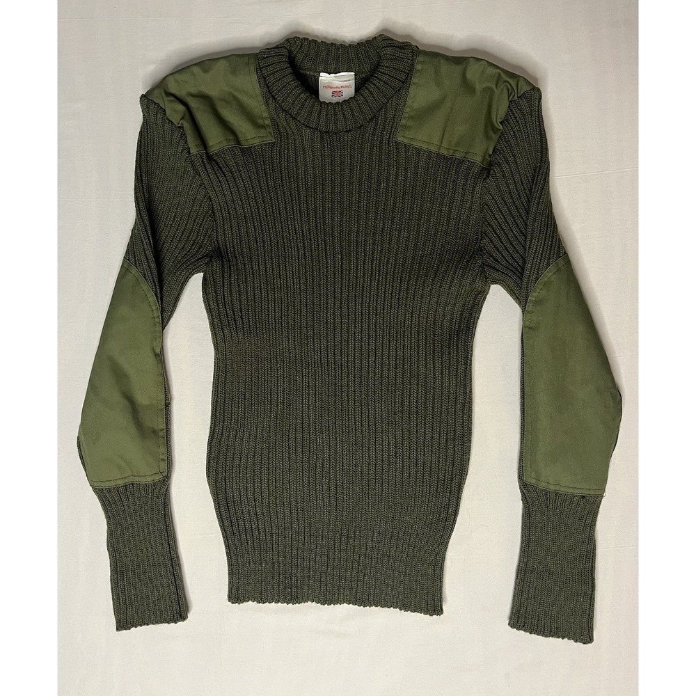 Woolly Pully 100% Wool Sweater  Men's Size Small Green Long Sleeve Military